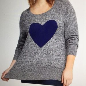 Torrid grey sweater with blue heart